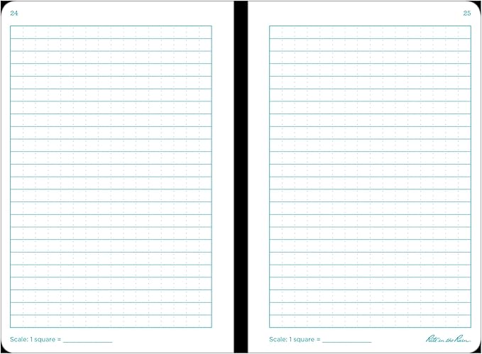 Rite in the Rain Weatherproof Stapled Notebook, 4.625" x 7", Yellow Cover, Universal Pattern, 3 Pack (No. 371FX)