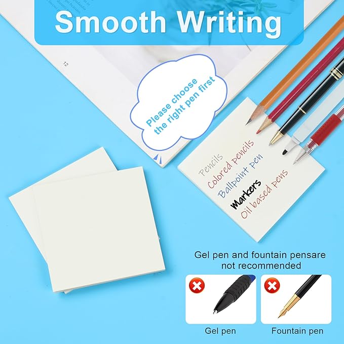 Azureal 600P Transparent Sticky Notes, 3x3 Inch Waterproof Self-Adhesive Translucent Sticky Notes for Books Annotation, Notes Highlights, School & Office