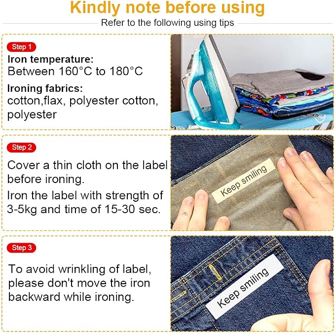 Labelife Replace for Dymo LetraTag Iron-On Fabric Labels for Clothing 18771 (Pack of 2)