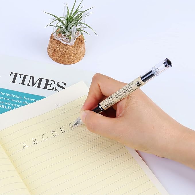 0.35mm Extra-Fine Japanese-Style Rollerball Pens, 12-Pack, Smooth Writing, Gift for Office & School, Note-Taking
