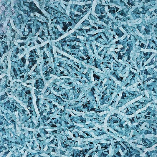 GoooodGift - 3 oz - Baby Blue - Crinkle Cut Paper Shred Filler for Gift Wrapping, Gift Box Stuffing Birthdays, Basket Filling Mother's Day Christmas