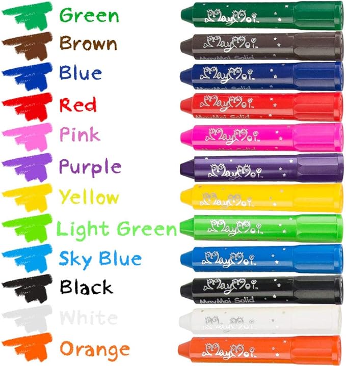 MayMoi Tempera Paint Sticks, Washable Paint Sticks, Quick Drying & No Mess, Non-Toxic, Best Art Birthday Gifts (12 Colors)