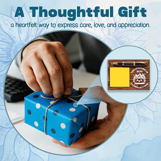 FOUGSTA Funny Office Gifts for Work Bestise, Gag Office Present for Bestise, Decor Gifts for Work Friend,Wooden Notepad Pen Holder With Funny Quotes,16.5 x 12 x 1.5 cm,XXN15