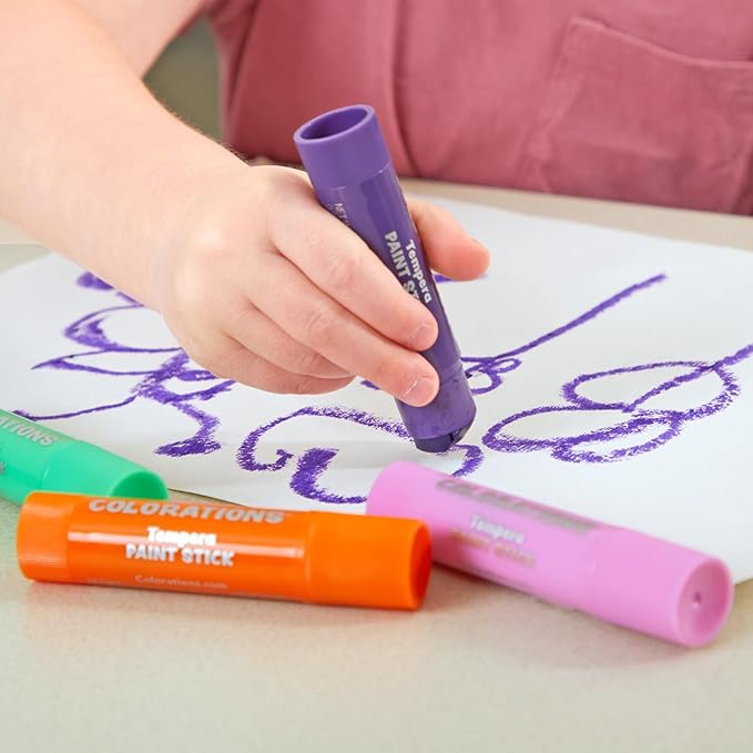 Colorations 24 Tempera Paint Sticks! Fun Paint Sticks That Kids Will Love Using with Any Art Project! Great for Home or School! Tempera Paint Sticks, Paint Sticks, Paint Markers, Kwik Stix