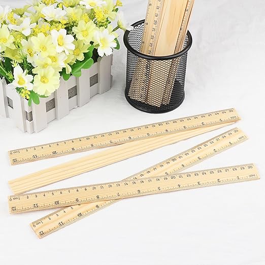 GNIEMCKIN 288 Packs Wooden Rulers, 12 Inch Double Sided Wood School Ruler for Home, Student, Office Use, 2 Scale
