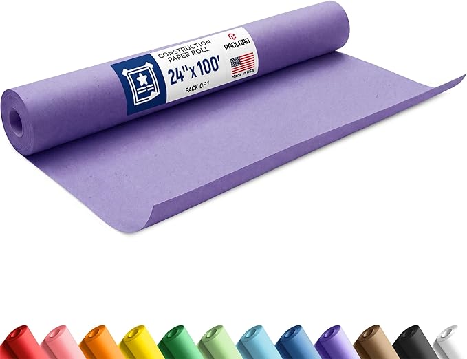 Lilac Construction Paper Roll 24" x 100 ft – Made in USA – 24" Bulletin Board Paper for Classroom & School, Teachers & Kids
