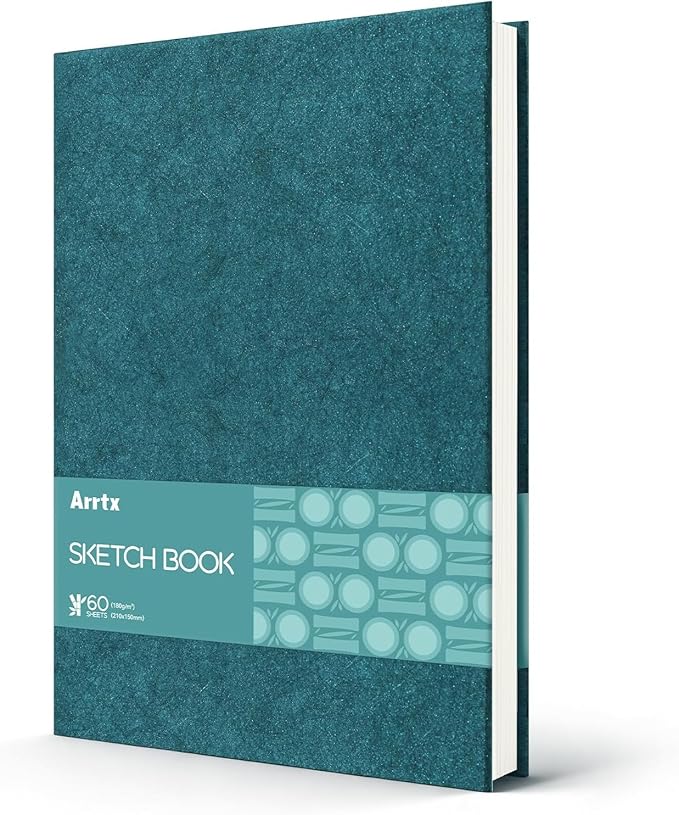 Arrtx Premium Sketch Book A5 (120 Pages, 180 GSM) - Thick Acid-Free Drawing Paper, Hardcover Art Sketch Pad | 8.3” x 5.9” | Ideal for Artists, Students, Professionals