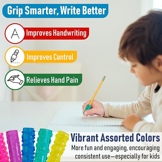 The Pencil Grip The Classics Extreme Gel Pencil Grips, Ergonomic Writing Aid For Lefties And Righties, Assorted Colors, 48 pieces, TPG-16548
