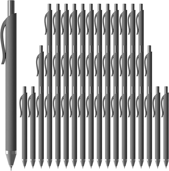Gel Pens Black 0.7mm - 44 Pack Retractable Quick-Drying for Journaling