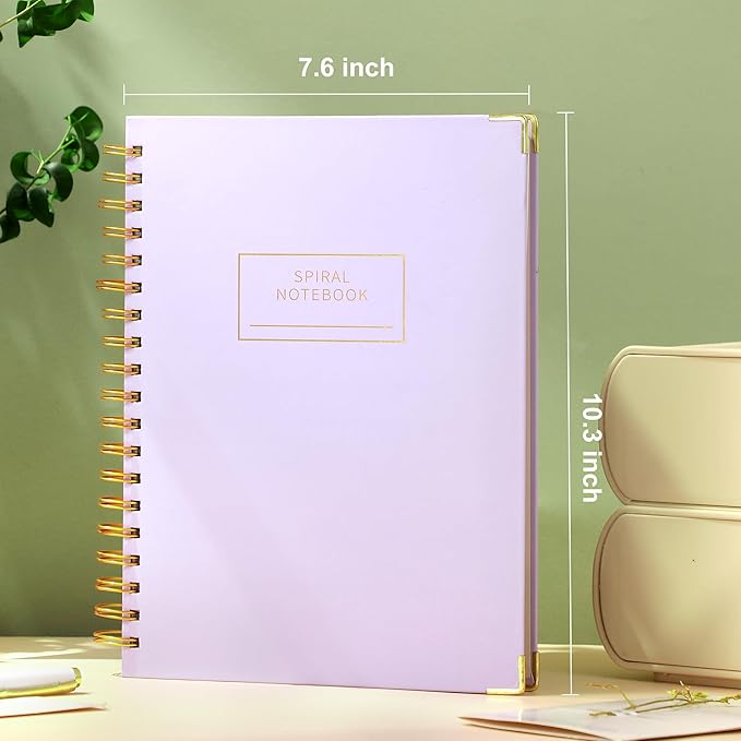 Yoment 3 Pack 5 Subject Notebook College Ruled, Hardcover Spiral Notebooks for Work School, B5 Multi Subject Notebook with Tabs Dividers, 240 Pages Lined Journal for Women Men, Pink&Purple&Blue