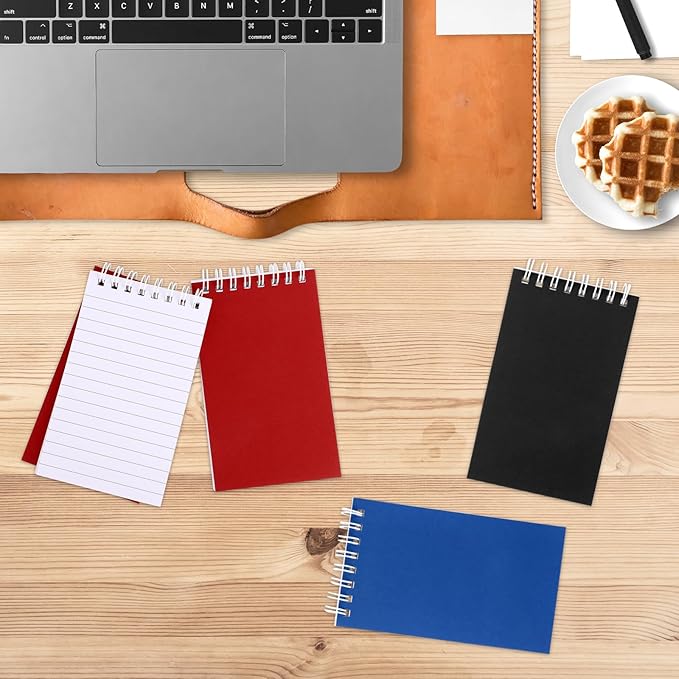 Hooqict 10 Pack Small Pocket Notebook Bulk Mini Notebooks Party Favors Small 3x5 Spiral Notepads with Lined Pages, 5 Colored Memo Note Pads for Work, Office, School, 50 Sheets/100 Pages