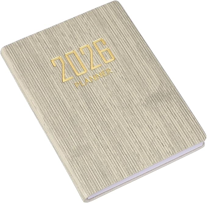 PATIKIL 2026 Daily Planner Notebook, 4.2 x 3.1" 64 Sheets Undated to Do List Daily Weekly Monthly Goals Pocket Notebook for Office Home Study Work Weeding Time Management, Beige