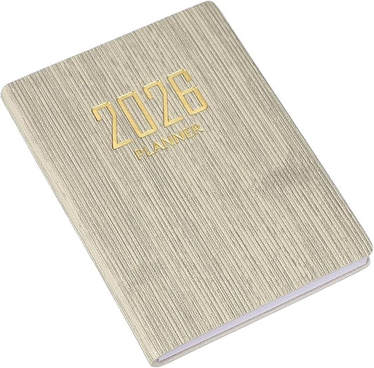 PATIKIL 2026 Daily Planner Notebook, 4.2 x 3.1" 64 Sheets Undated to Do List Daily Weekly Monthly Goals Pocket Notebook for Office Home Study Work Weeding Time Management, Beige