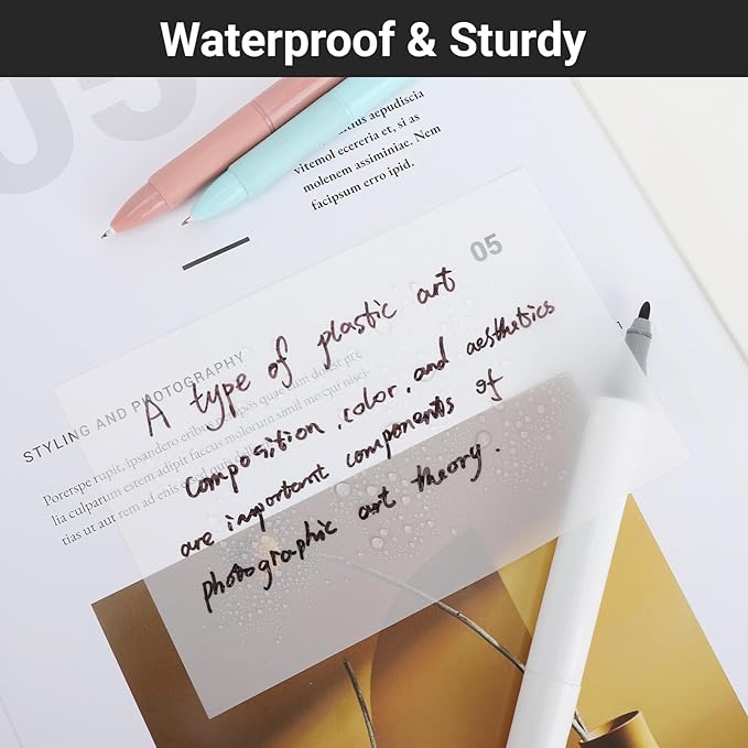 EUSOAR Clear Sticky Notes, 100 Sheets Waterproof PET Bible Stickers Transparent Sticky Notes 6x4, See-Through Adhesive Note Page Flags Study Work Planner Accessories Note Pads for Book Annotation
