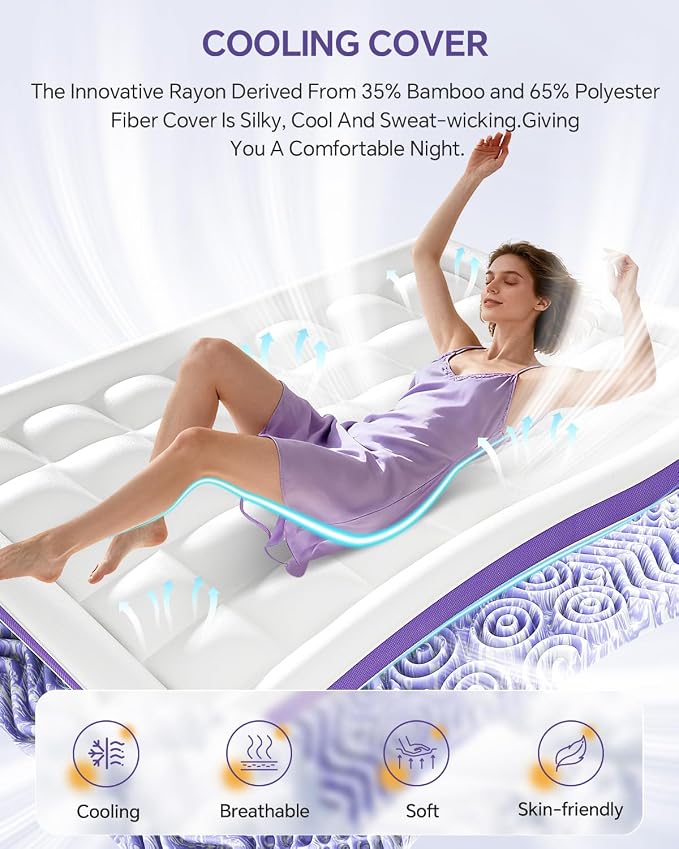 Dorm Room Essentials Dual Layer 4 Inch Memory Foam Mattress Topper Twin XL | 2 Inch Gel Memory Foam and 2 Inch Pillow Top Mattress Pad for Back to School , 7-Zone Egg Crate & 2-in-1 Design (White)