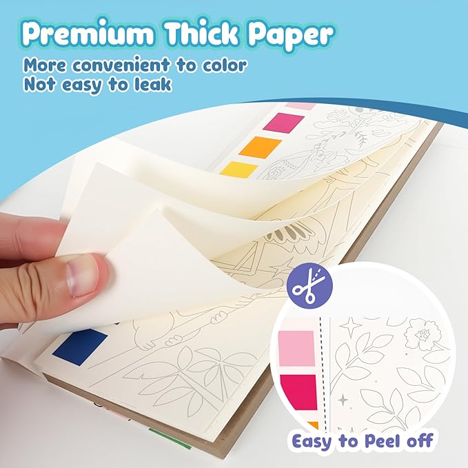 JCREN Watercolor Painting Books, Pocket Watercolor Painting Coloring Kit, Paint with Water Bookmarks Travel Activity Party Favors for Kids Toddlers Gifts for Boys and Girls
