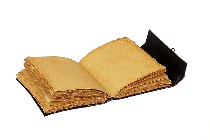 Leather Sun and Moon Stone Tiger 8X6 Inch Leather Journal for Women Leather Journal for Men Leather Sketchbook Leather Blank book Unlined Deckle Edge Paper Leather Journal Notebook Diary (black)