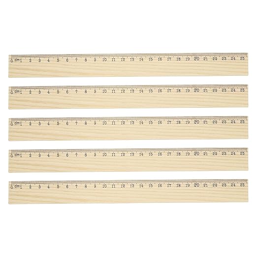 PATIKIL 10 Inch Wooden Rulers, 12Pcs Drafting Ruler Measuring Drafting Tools with Centimeters for Office Home Teacher Drawing Supplies, Wood