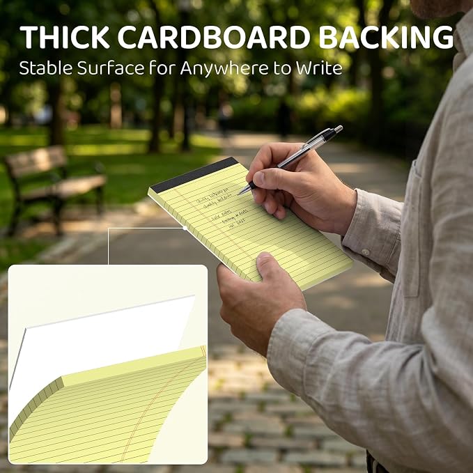 5x8 Lined Notepads 36-Pack - White Ruled Memo Pads with Firm Backing for Daily Lists, School Notes & Office Reminders | Smooth No-Bleed Paper for Students, Teachers & Professionals