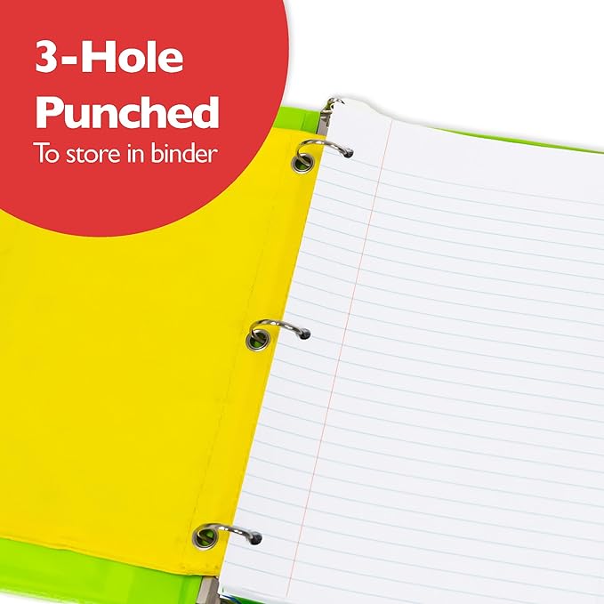 BAZIC Products Filler Paper Loose Leaf Papers 100 ?Sheet, Wide Ruled 3 Hole Punched for Ring Binders, for Office School Student Writing, 2-Pack
