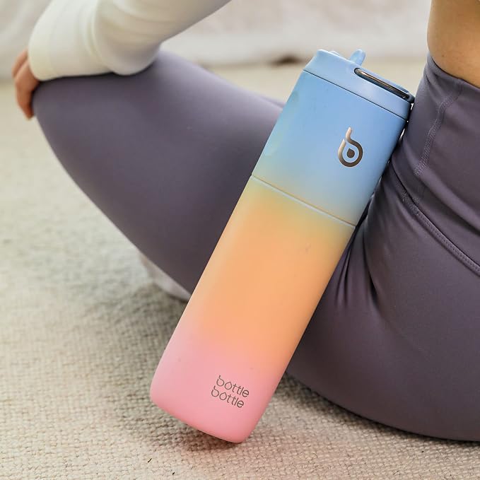 BOTTLE BOTTLE Insulated Water Bottle 24oz with Straw Lid and Handle Sports | for Travel Gym school,Stainless Steel Water Bottles,Double-Wall,Vacuum Metal,Leak Proof,BPA-Free