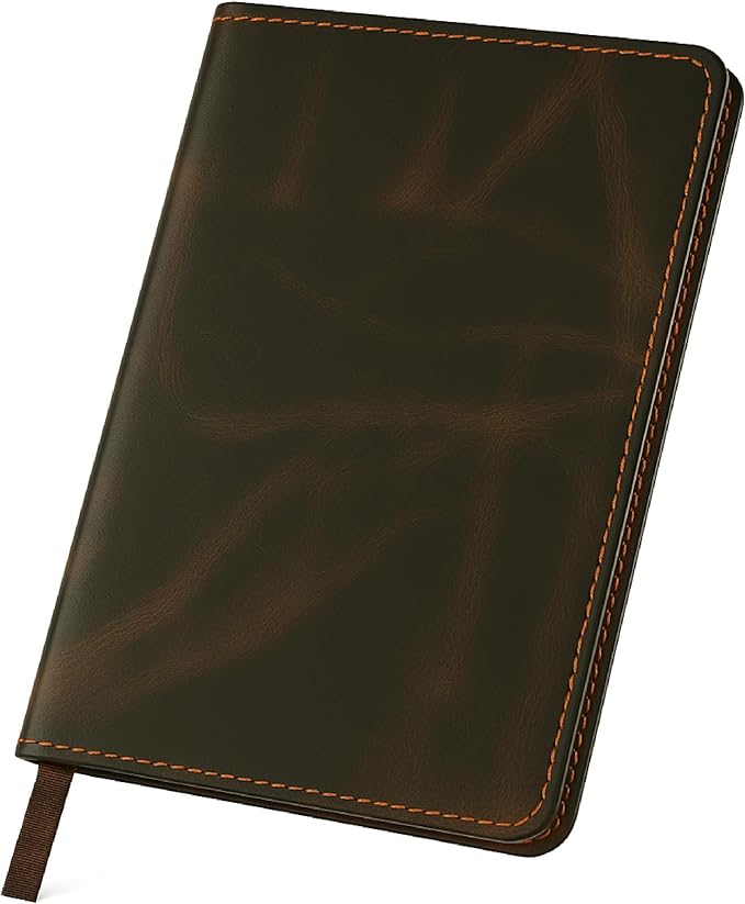A5 Leather Journal Refillable Large Moleskine Notebook Planner Cover with pen loop