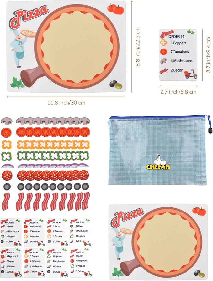 CHEFAN Pizza Counting Toddler Toys, Toddler Number Learning Toys, Preschool Math Games, Manipulatives for Preschool (Pack of 2)