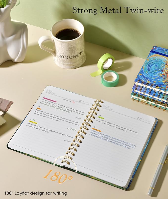 PAPEJOON Lined Spiral Journal Notebook for Women, A5 Cute Hardcover Spiral Journals for Writing, 150 Pages Pretty College Ruled Notebooks for Work & Note Taking, 5.75" x 8.38", Cosmic Tree of Life