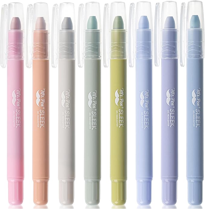 Mr. Pen- No Bleed Gel Highlighters, Assorted Colors, 8 Pack, Bible Highlighters and Pens No Bleed, Bible Markers for Study, Journaling, School Supplies and Accessories