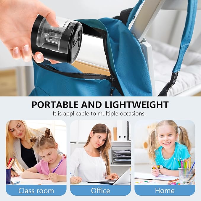 Electric Pencil Sharpener, Double Hole (Black)