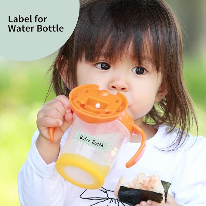 Self-Laminating Waterproof Water Bottle Labels - 320PCS Colored Write-on Name Label Stickers for Baby Daycare, Kids School Supplies and Home Organization