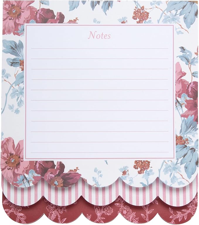 Laura Ashley 3-in-1 Layered Notepad 6.5x7.5 in 150 Lined Tear-Off Sheets