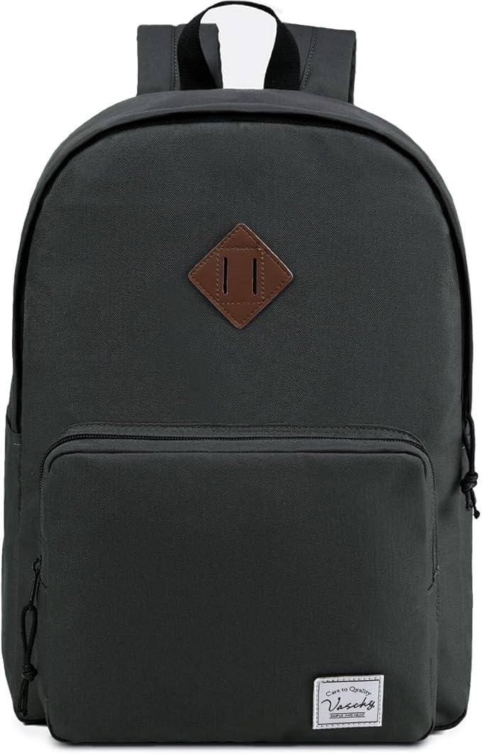 VASCHY School Backpack, Ultra Lightweight Backpack for Men Women Bookbag for Kids Teen Boys Girls Gray