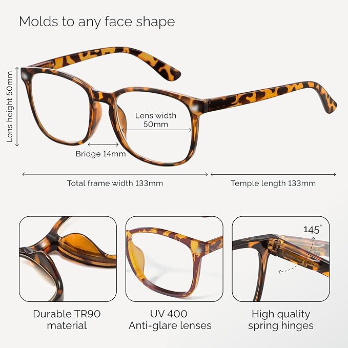 CCVOO Reading Glasses for Women/Men, Eyeglasses, Blue Light Readers for Women/Men, Computer Eye Glasses, Cheaters