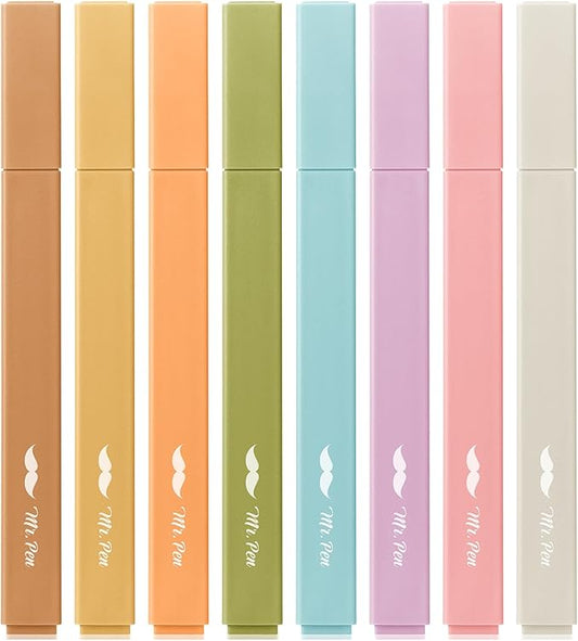 Mr. Pen- Aesthetic Highlighters No Bleed, 8 Pack, Moss Garden, Chisel Tip, Cute Highlighters Assorted Colors for Journaling, Highlighting, Underlining, Fast Dry, Back to School Supplies