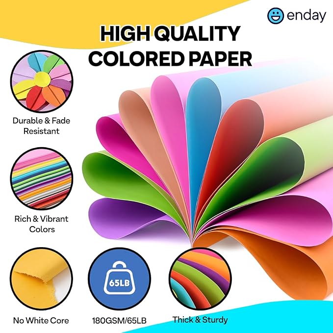 300 Sheets 8.5 x 11 Colored Cardstock Paper, 50 Assorted Colors (180GSM/65LB) Cardstock Paper Colored for Printing Crafts, Invitations, Card Making, DIY Crafts, School Supplies, Party Decorations