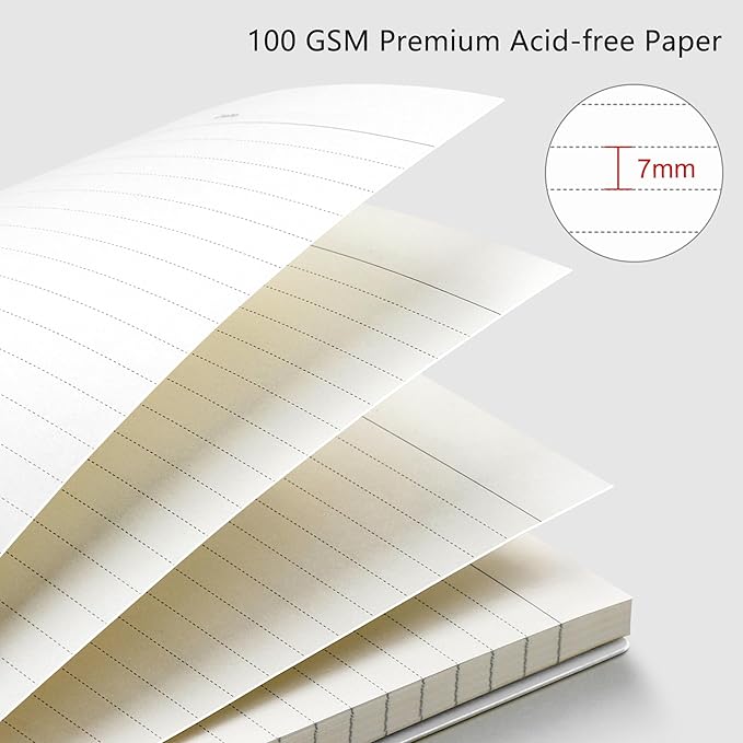 RETTACY Spiral College Ruled Notebook, 2-Pack, 160 Pages per Pack, B5 Medium Size (7.6" x 10"), for School, Work, Writing, Journaling, 100 GSM Thick Paper, Flexible Plastic Cover