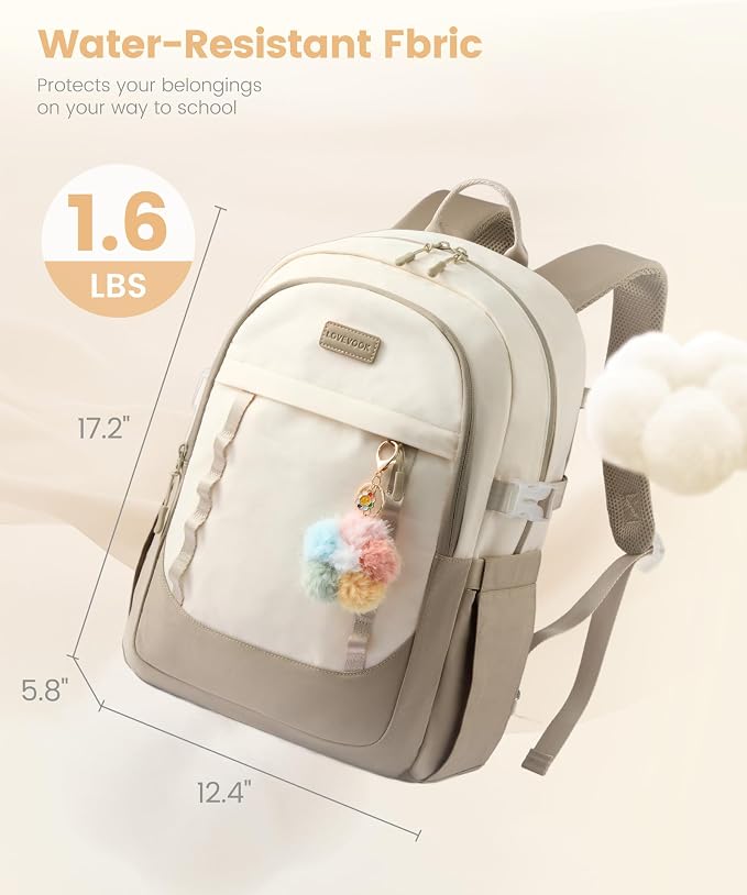 LOVEVOOK School Backpack for Teen Girl, Cute Student Bookbag Fits 17.3 Inch Laptop, Back to School Backpack Purse for Teenagers, Casual Daypack Kid Back Pack Travel Bag, Gift