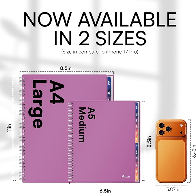 Ensight 2026 Appointment Book and Planner 6.5" x 8.5" Large Hourly Weekly Daily Schedule Book with Tabs, 30 Minute Time Slots, Magenta Calendar Organizer Jan 2026–Dec 2026 Appointment Planner - Magenta