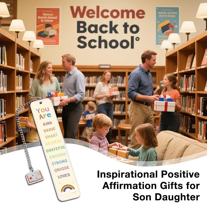 Bookmarks for Kids, Back to School Gifts for Students, 5th 8th Grade School Supplies for Girls Boys, College Dorm Room Essentials for Guys, Book Marks for Reading Kids, Inspirational Bookmarks