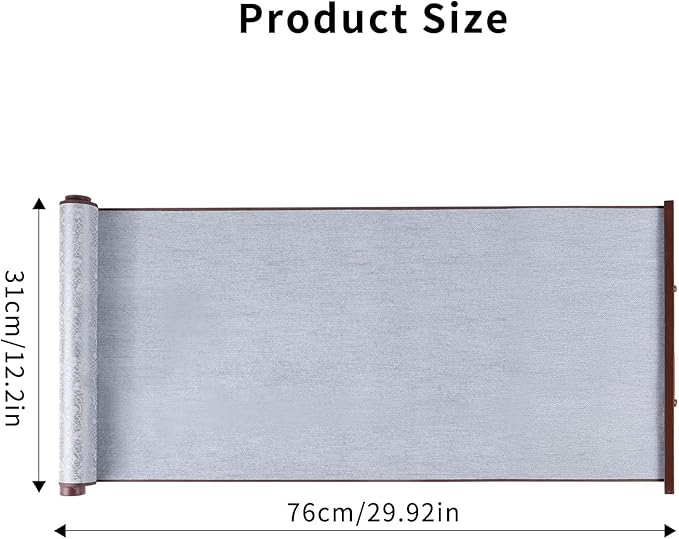 Magic Canvas Paint with Water,Reusable Calligraphy Cloth, Water Writing Cloth Scroll for Students Beginners Drawing Practice, No Ink or Paper Waste, Mess-Free Painting Activity (Grey)
