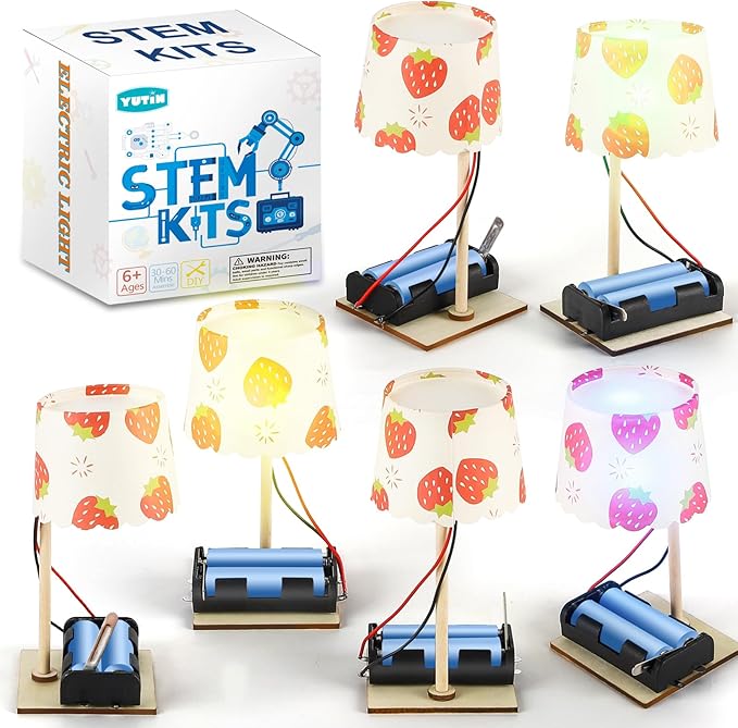 STEM Kits for Kids Age 6-8 8-10, 6 Bulk DIY Electric Circuit Lamp Kits for Kids Crafts 8-12, Science Experiments for Classroom STEM Projects Activities, Building Toys for Boys Girls Gifts 6 7 9 10 13