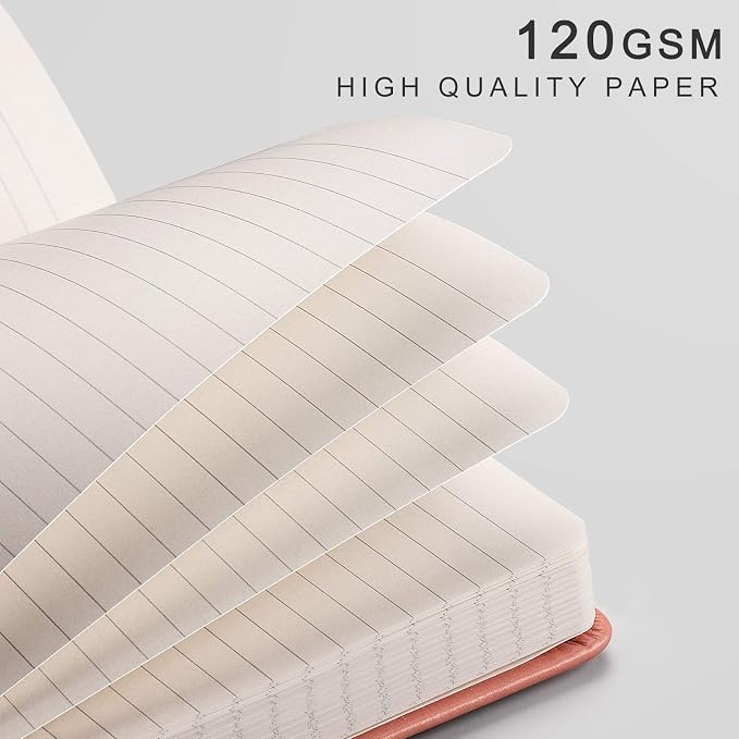 EMSHOI Lined Journal Notebook, 256 Numbered Pages, A5 Size (5.7'' x 8.3'')