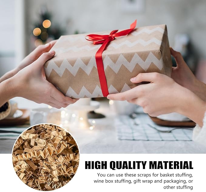 ZEBMOON 1 LB Brown Crinkle Cut Paper Shred Filler Great for Gift Wrapping, Basket Filling, Birthday, Wedding, Halloween, Thanksgiving, Christmas Day New Year Party Decorations Filling Supplies
