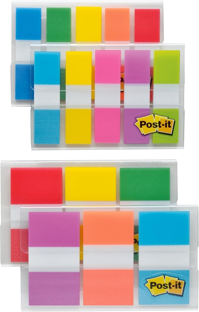 Post-it Flags Combo Pack,4 On-The-Go Dispensers/Pack,120 .94 in Wide and 200 .47 in Wide Flags,Assorted Colors (683-XL1),(Pack of 12)