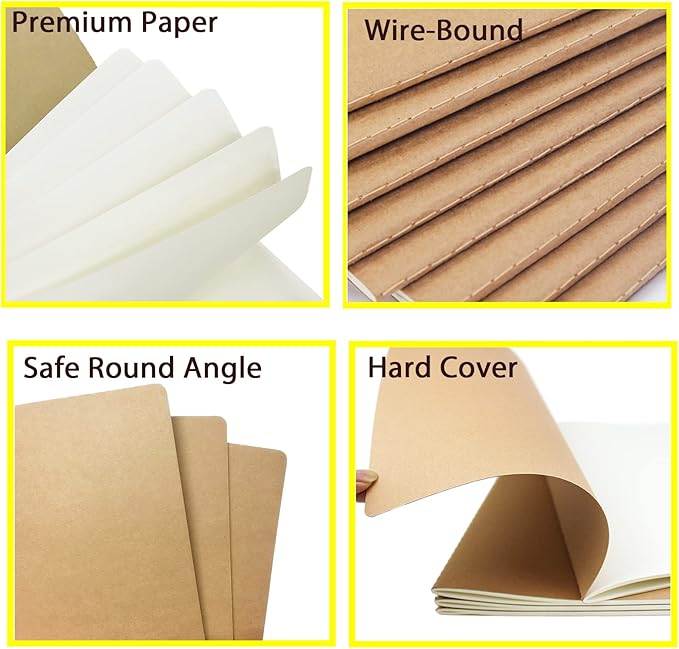 zmybcpack 12 Pack 8.5x11 inch Large Blank Notebook Journals Bulk, 60 Pages, Sketchbook Composition Notebook Journals Subject Notebooks Planner for College Students Office