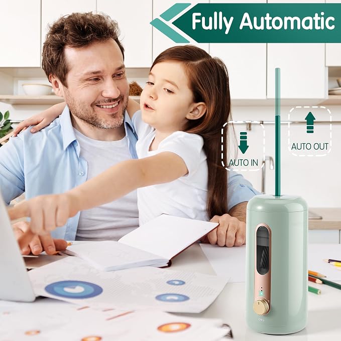 deli Electric Pencil Sharpener, Fully Automatic Pencil Sharpener, Green