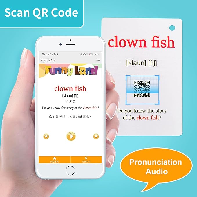 Lilias Sea Animals Flash Cards, Toddler Learning Toys, Preschool Learning Toys, Homeschool Supplies, Learning Supplies for Kindergarten, 4.3 X 3.14 Inch, 20 Cards in Set