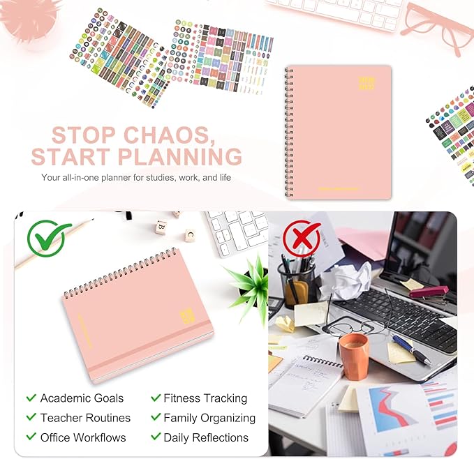 Planner 2026-2027, Weekly and Monthly Academic Planner, July 2026 - June 2027, Hardcover Calendar Agenda Book for School Year Planning, School Supplies for Teacher and Student, Letter Size(8.5'' x 11'')