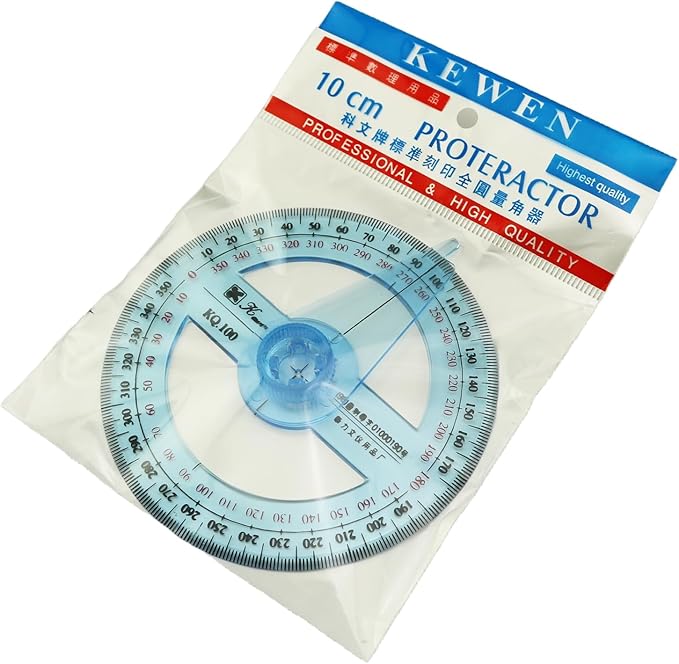 360 Degree Rotating Indicator Pin Circular Protractor 3.93inch Plastic Measuring Tool Engraved Drawing Protractor Ruler Ruler Circular Protractor For Math Geometry Classroom Set